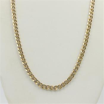10kt Two Tone Gold Curb Necklace