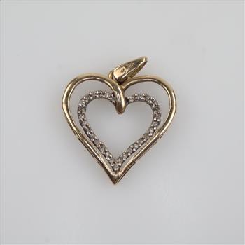 10kt Two Tone Gold Diamond Accent Pendant