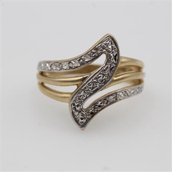 10kt Two Tone Gold Diamond Accent Ring