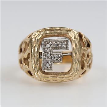 10kt Two Tone Gold Diamond Accent Ring