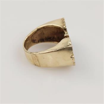 10kt Two Tone Gold Diamond And Clear Accent Ring