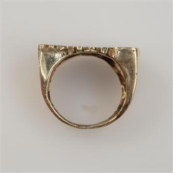 10kt Two Tone Gold Diamond And Clear Accent Ring