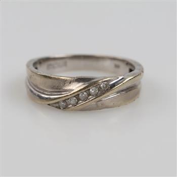 10kt Two Tone Gold Diamond Band