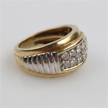 10kt Two Tone Gold Diamond Band