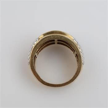 10kt Two Tone Gold Diamond Band