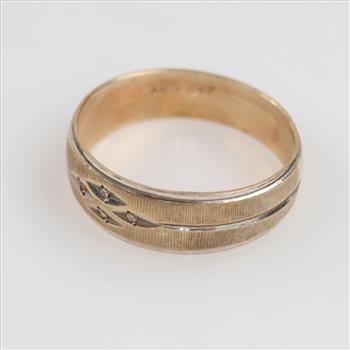 10kt Two Tone Gold Diamond Band