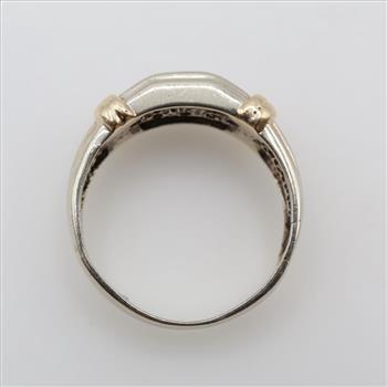 10kt Two Tone Gold Diamond Band