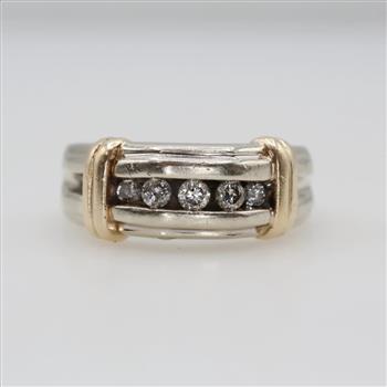 10kt Two Tone Gold Diamond Band