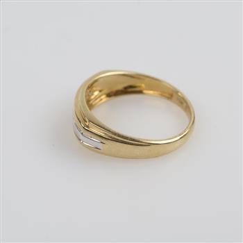 10kt Two Tone Gold Diamond Band
