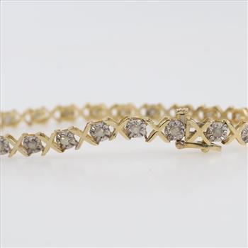 10kt Two Tone Gold Diamond Bracelet
