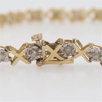 10kt Two Tone Gold Diamond Bracelet