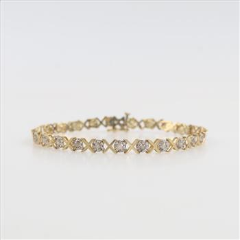 10kt Two Tone Gold Diamond Bracelet
