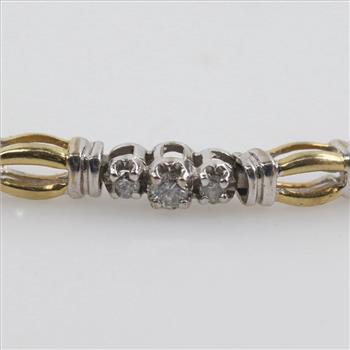 10kt Two Tone Gold Diamond Bracelet