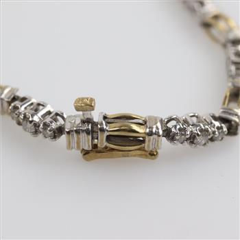 10kt Two Tone Gold Diamond Bracelet