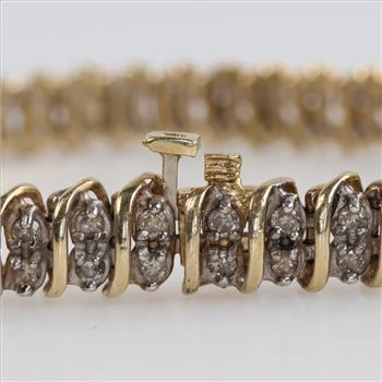 10kt Two Tone Gold Diamond Bracelet