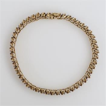 10kt Two Tone Gold Diamond Bracelet