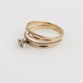 10kt Two Tone Gold Diamond Bridal Set