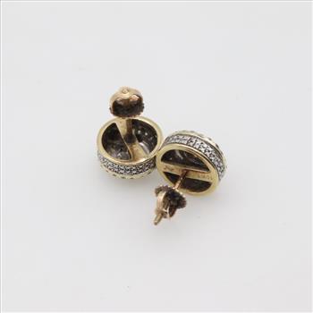 10kt Two Tone Gold Diamond Earrings