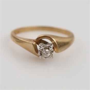 10kt Two Tone Gold Diamond Ring