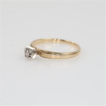 10kt Two Tone Gold Diamond Ring