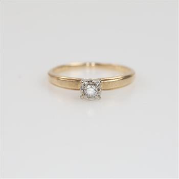 10kt Two Tone Gold Diamond Ring