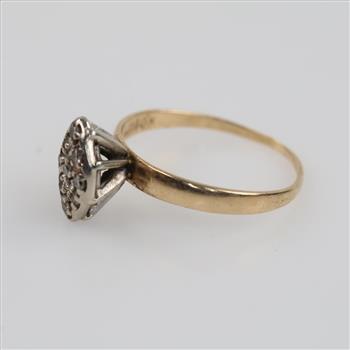 10kt Two Tone Gold Diamond Ring