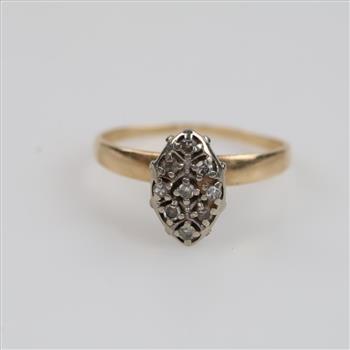 10kt Two Tone Gold Diamond Ring
