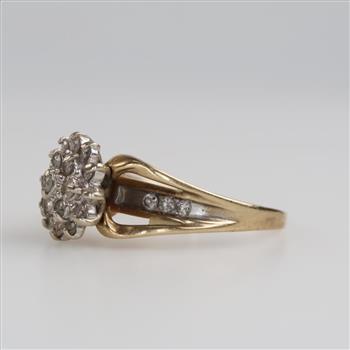 10kt Two Tone Gold Diamond Ring