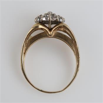 10kt Two Tone Gold Diamond Ring