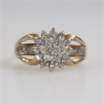 10kt Two Tone Gold Diamond Ring