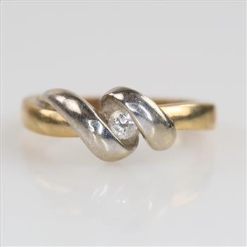 10kt Two Tone Gold Diamond Ring