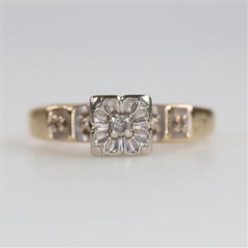 10kt Two Tone Gold Diamond Ring