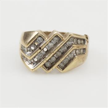 10kt Two Tone Gold Diamond Ring