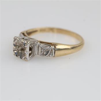 10kt Two Tone Gold Diamond Ring