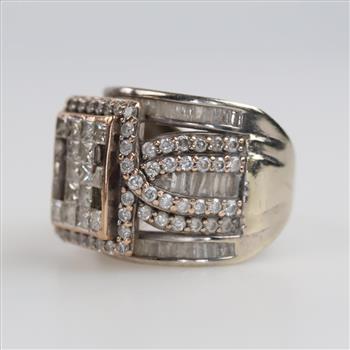 10kt Two Tone Gold Diamond Ring