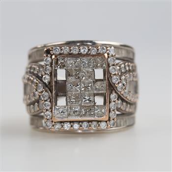 10kt Two Tone Gold Diamond Ring