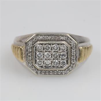 10kt Two Tone Gold Diamond Ring