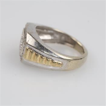 10kt Two Tone Gold Diamond Ring