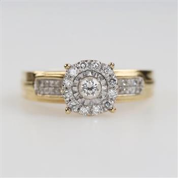 10kt Two Tone Gold Diamond Ring