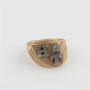 10kt Two Tone Gold Diamond Ring