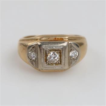 10kt Two Tone Gold Diamond Ring