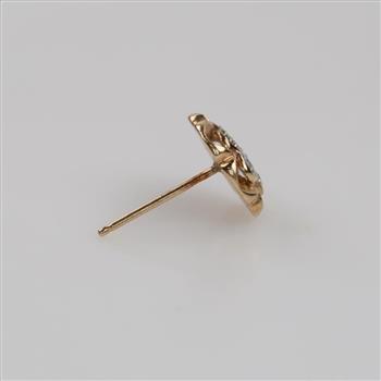 10kt Two Tone Gold Diamond Single Earring