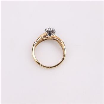 10kt Two Tone Gold Diamond Split Shank Ring