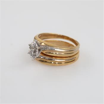 10kt Two Tone Gold Diamond Wedding Set
