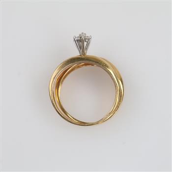 10kt Two Tone Gold Diamond Wedding Set