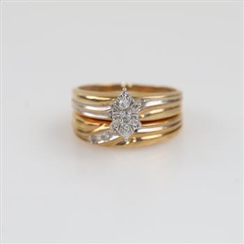 10kt Two Tone Gold Diamond Wedding Set