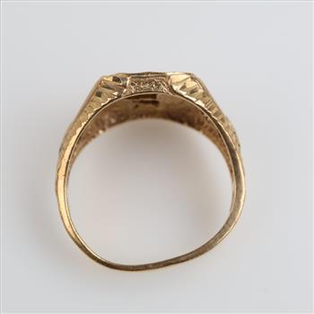 10kt Two Tone Gold Eagle Ring