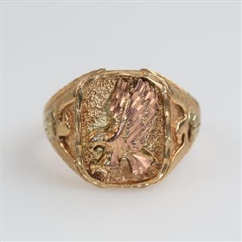 10kt Two Tone Gold Eagle Ring
