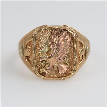 10kt Two Tone Gold Eagle Ring