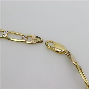 10kt Two Tone Gold Figaro Chain Bracelet